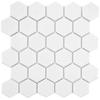 Mozaikowe płytki porcelanowe Hexagon duży, biały połysk Black&White MOZAIKOWE.PL
